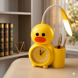 Cute Yellow Duck Multifunctional Desk Lamp Alarm Clock