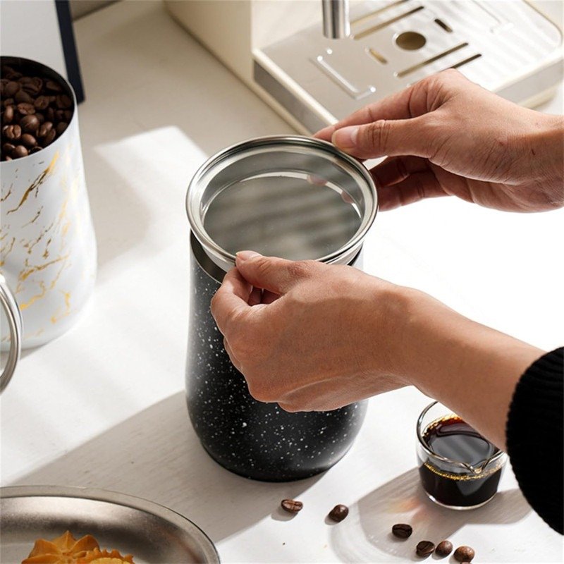 Metal Jar 800 Ml With Plastic Spoon Airtight Storage Container For Kitchen - Image 5