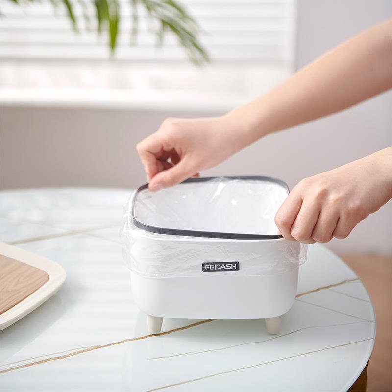 Mini Desktop Trash Can with Press Top Lid - Image 2