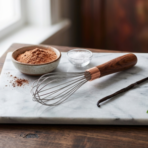 Premium Wooden Handle Stainless Steel Kitchen Baking Whisk