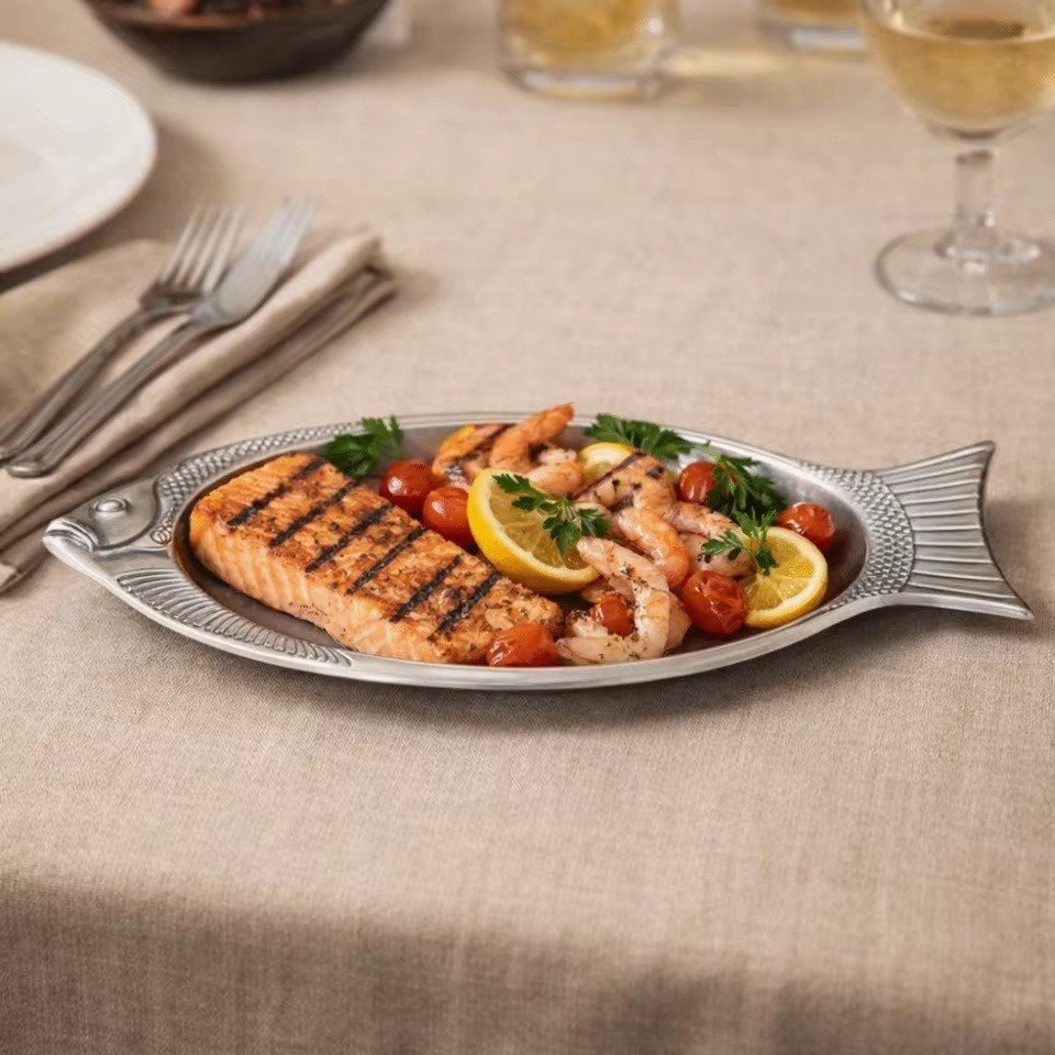 Stainless Steel Fish Shaped Food Serving Platter - Image 5