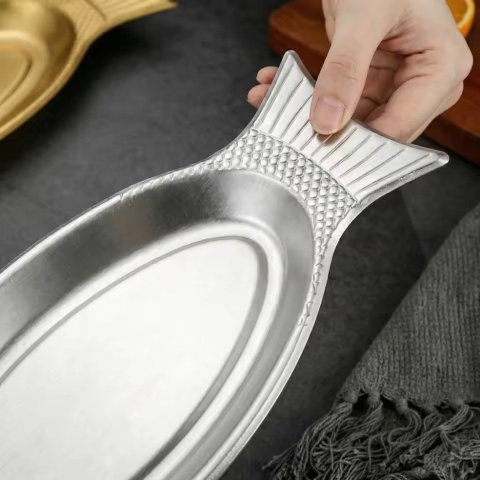 Stainless Steel Fish Shaped Food Serving Platter - Image 4