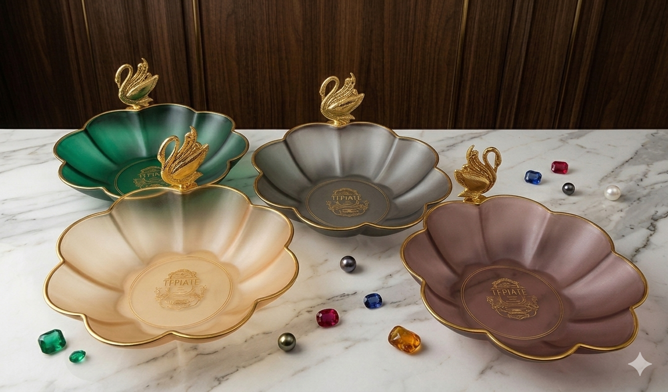Elegant Glass Swan Handle Decorative Fruit Candy Bowl - Image 4