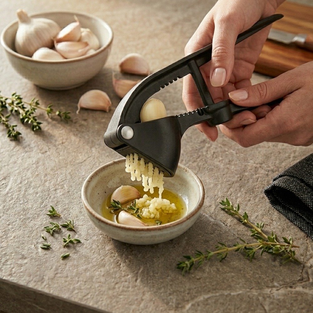 Premium Heavy Duty Cast Aluminum Garlic Press Crusher - Image 5