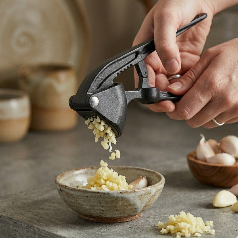 Premium Heavy Duty Cast Aluminum Garlic Press Crusher - Image 2