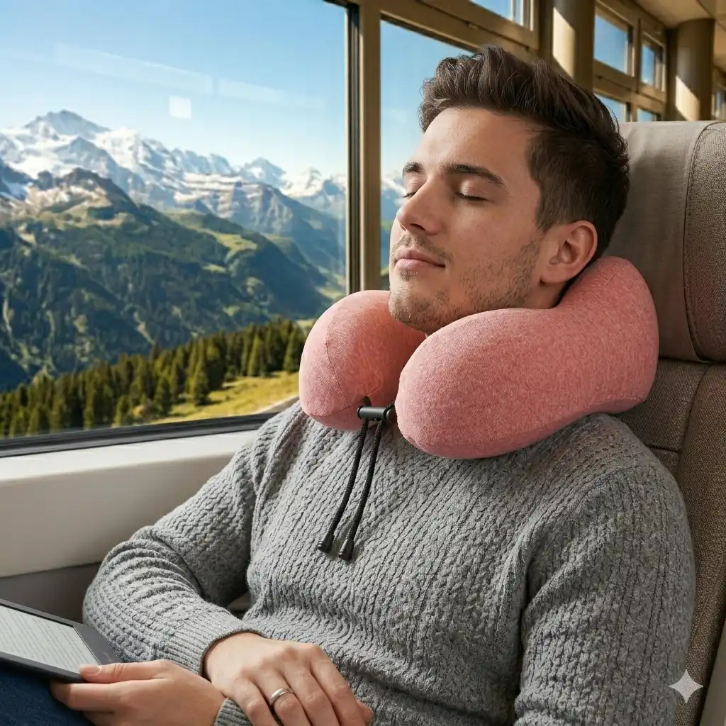 RelaxPro Portable Travel Neck Pillow for Long Journeys - Image 2