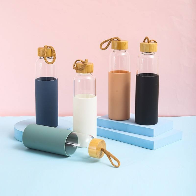 Glass Water Bottle With Silicone Protective Sleeve - Image 3