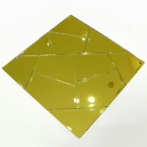 Gold Geometric Mosaic Wall Mirror Tiles Stickers