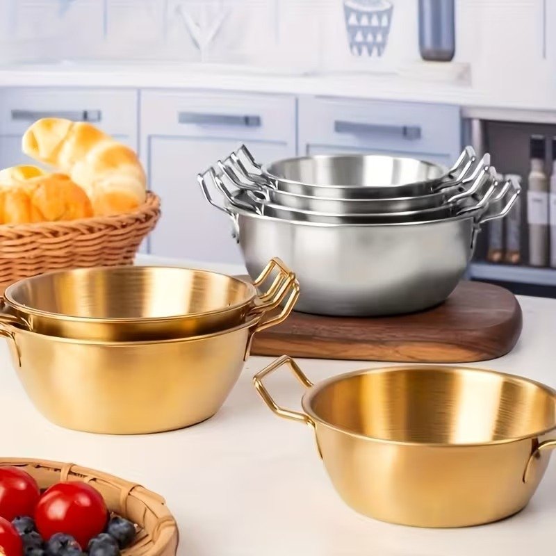 14cm Gold Stainless Steel Serving Bowl Pan - Image 3