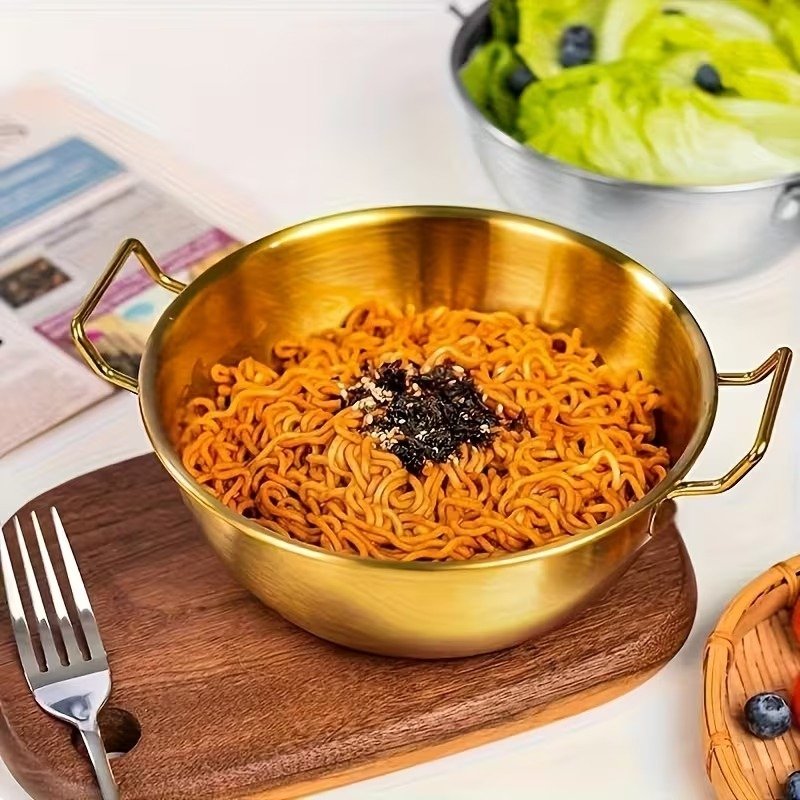 14cm Gold Stainless Steel Serving Bowl Pan - Image 4