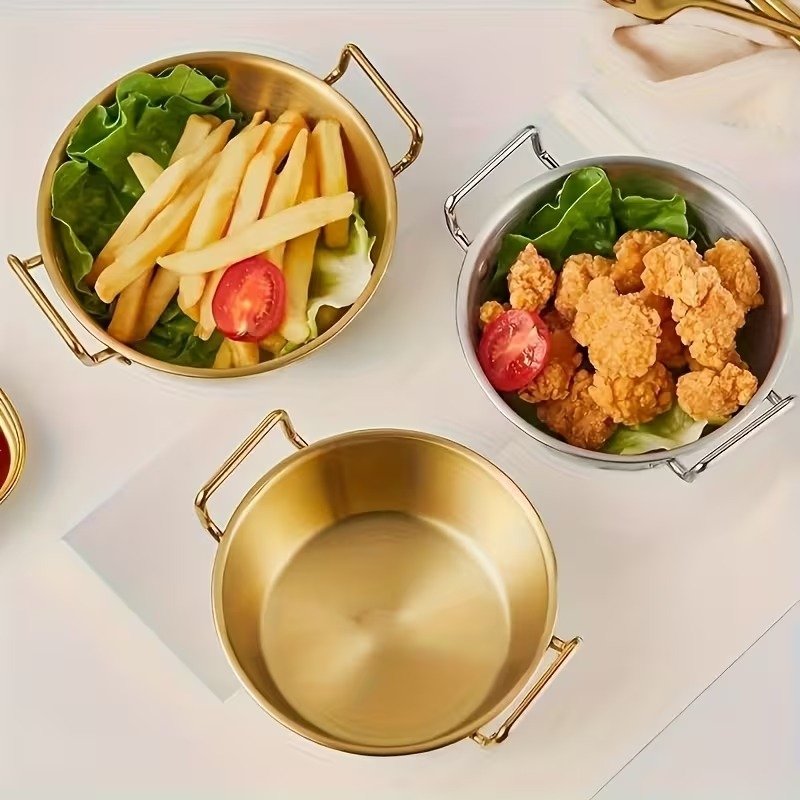 14cm Gold Stainless Steel Serving Bowl Pan - Image 2