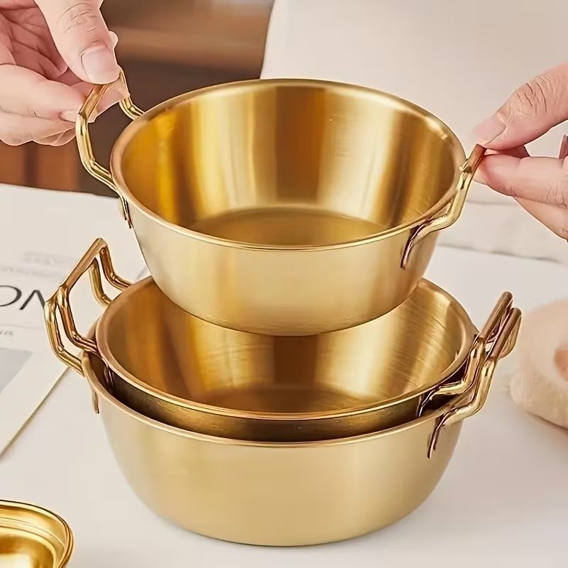 14cm Gold Stainless Steel Serving Bowl Pan