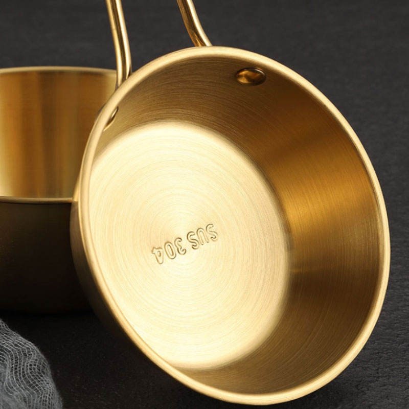 Golden Stainless Steel Bowl With Handle - Image 5