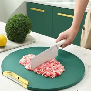ROUND SHAPE PLASTIC GREEN CUTTING BOARD