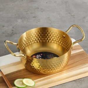 Stainless Steel Korean Ramen Pot, Noodles Seafood Cooking Saucepan, Steel Hotpot Pan - 16