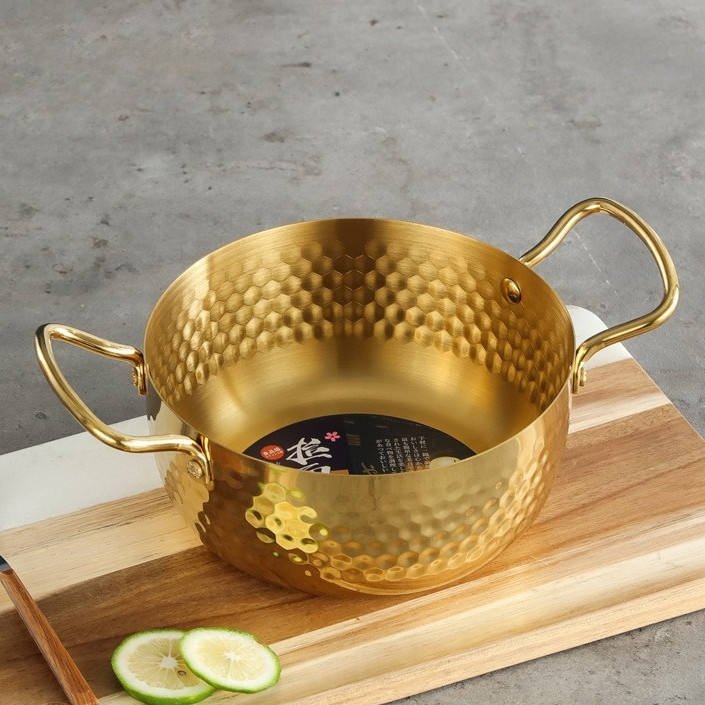 Stainless Steel Korean Ramen Pot, Noodles Seafood Cooking Saucepan, Steel Hotpot Pan - Image 3