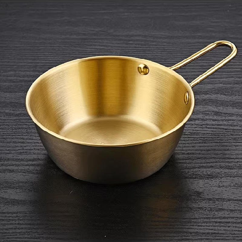 Golden Stainless Steel Bowl With Handle - Image 3