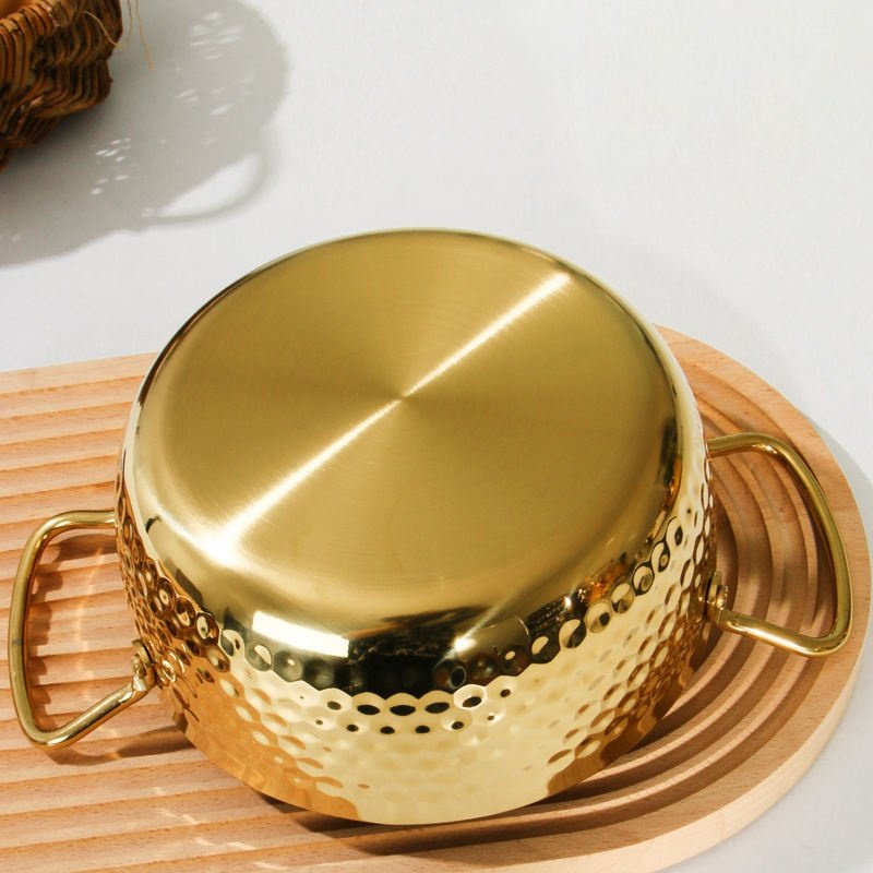 Stainless Steel Korean Ramen Pot, Noodles Seafood Cooking Saucepan, Steel Hotpot Pan - Image 5