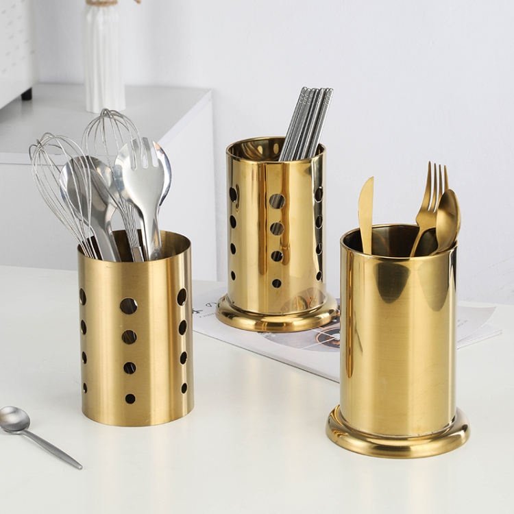 Stainless Steel Golden Chopsticks Cutlery Holder - Image 3