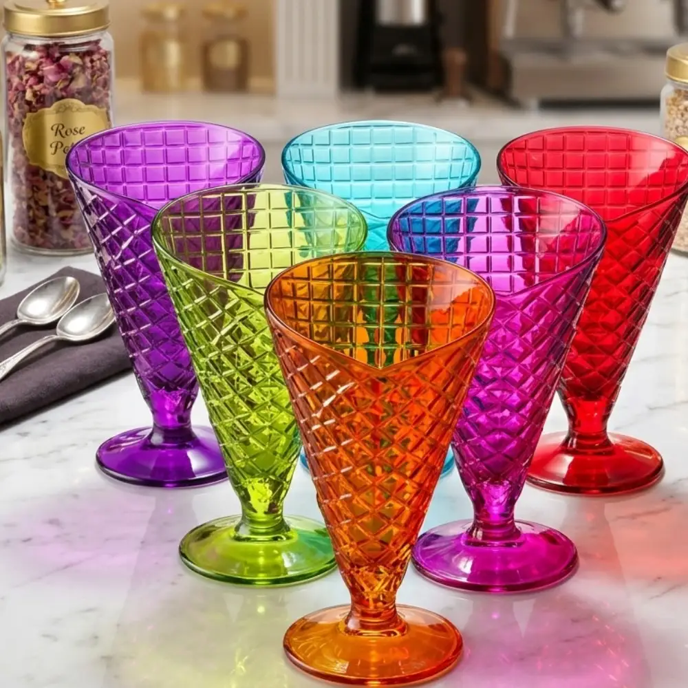 Colorful Plastic Ice Cream Cone Dessert Cups - Image 3
