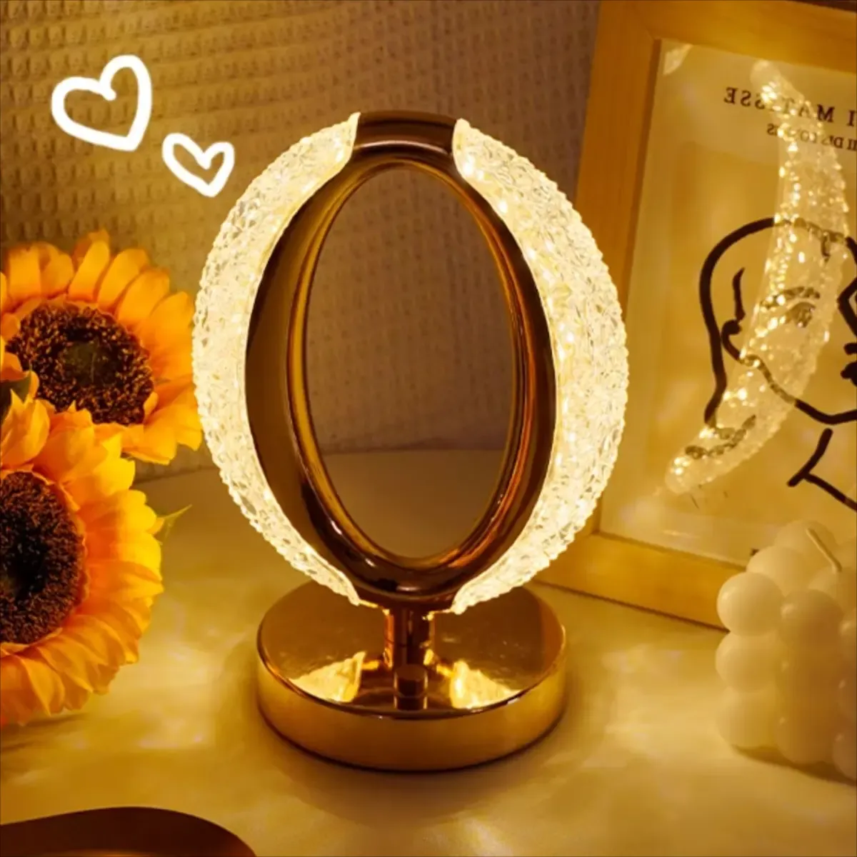 Modern Crystal Luxury Oval LED Desk Lamp - Image 3