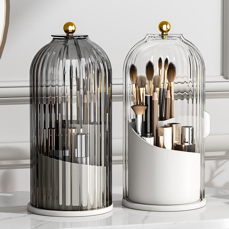 Luxury Rotating Acrylic Makeup Brush Organizer Box