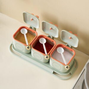 Premium Airtight Kitchen Condiment Spice Jar Container Set