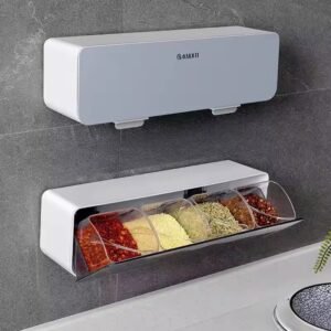 Wall Mounted Collapsible Kitchen Spice Storage Organizer