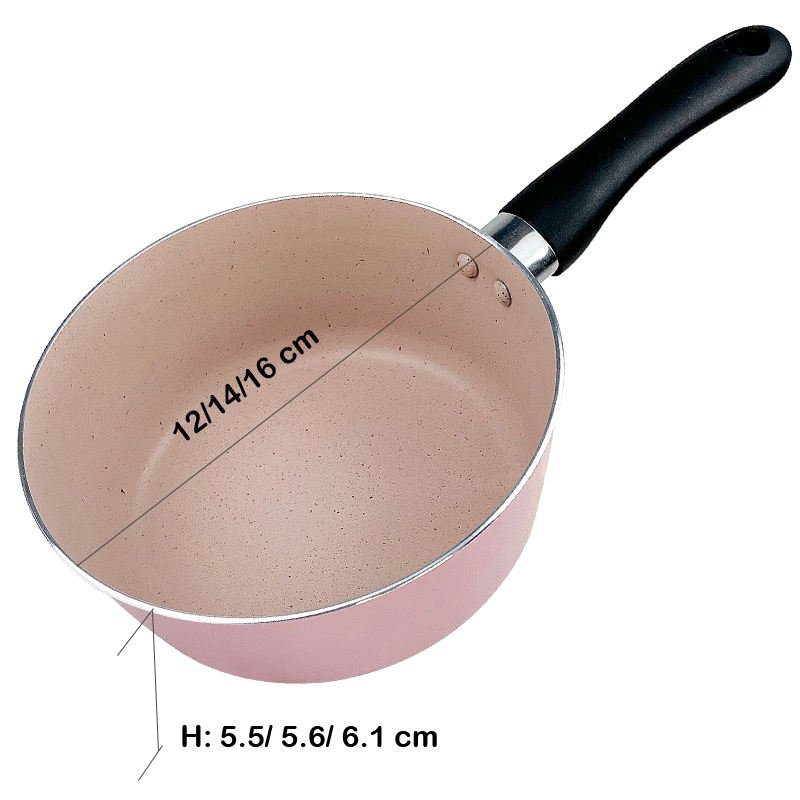 Premium Nonstick Ceramic Pink Saucepan With Ergonomic Handle - Image 4