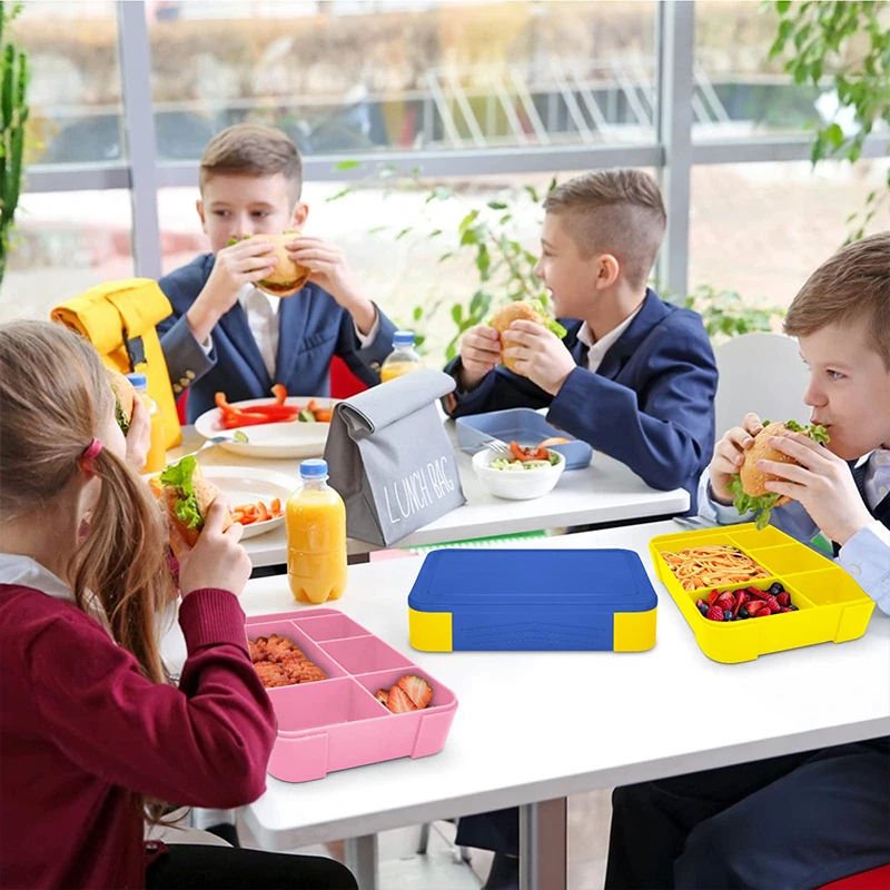 Multi-Compartment Leakproof Plastic Bento Lunch Box Set
