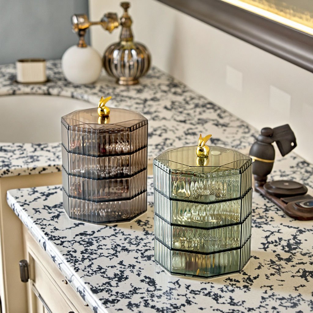 Rotating Multi Layer Jewelry Organizer Storage Box