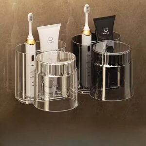 2-Piece Wall-Mounted Toothbrush Storage Rack