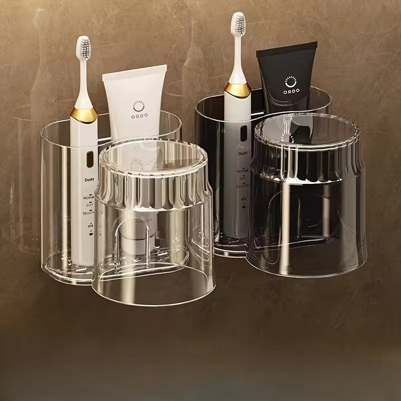 2-Piece Wall-Mounted Toothbrush Storage Rack