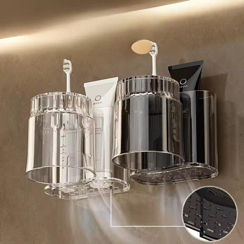 2-Piece Wall-Mounted Toothbrush Storage Rack - Image 2