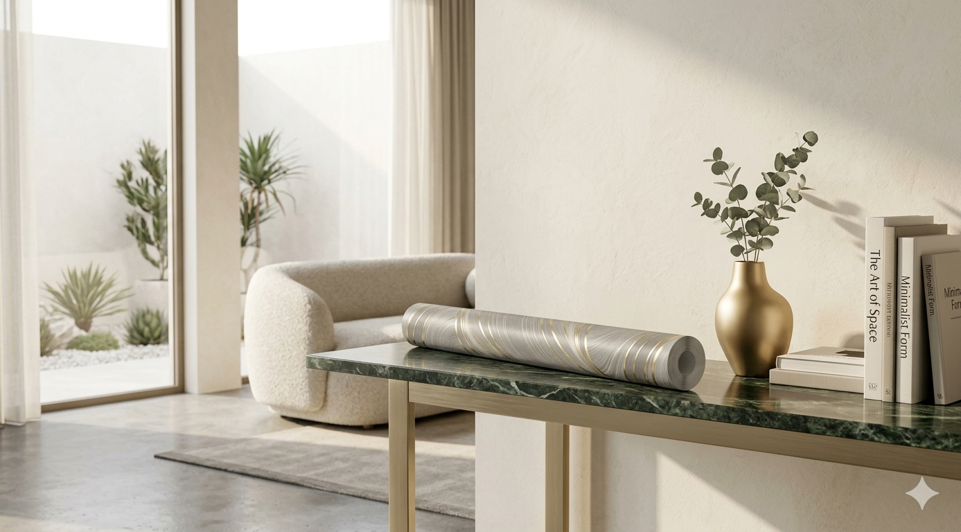 Luxury Metallic Gold and Gray Marble Textured Wallpaper - Image 2