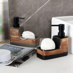 Modern Ceramic Liquid Soap Dispenser With Sponge Holder