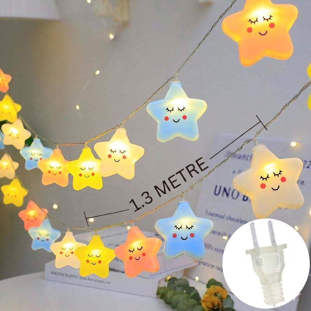 1.3 Meter Cute Smiling Star LED String Lights