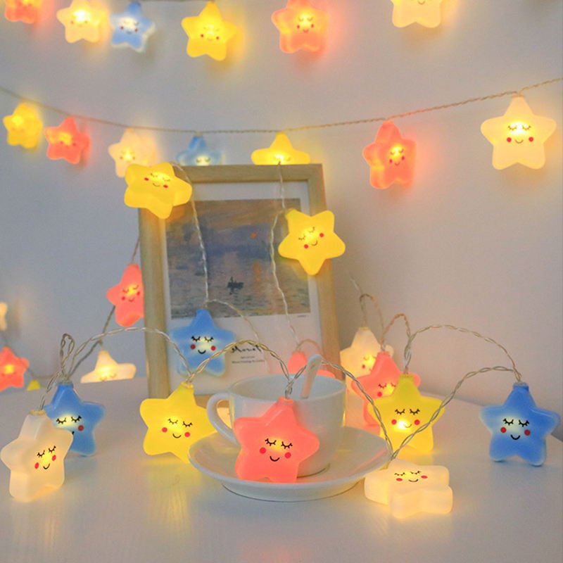 1.3 Meter Cute Smiling Star LED String Lights - Image 4