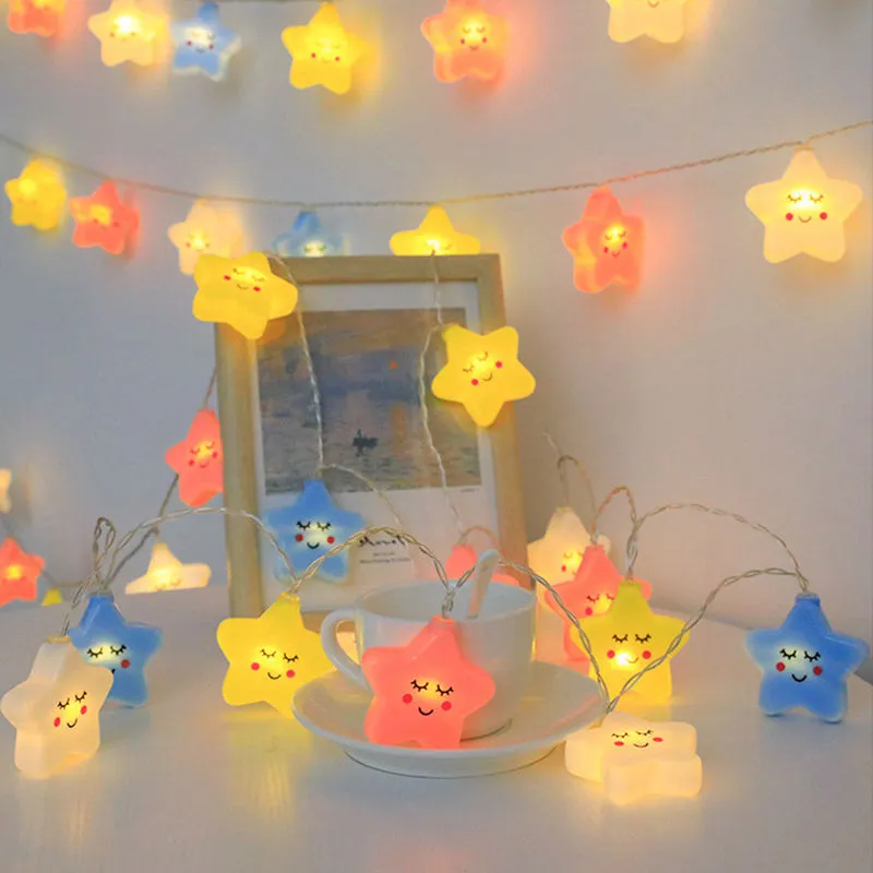 1.3 Meter Cute Smiling Star LED String Lights - Image 4
