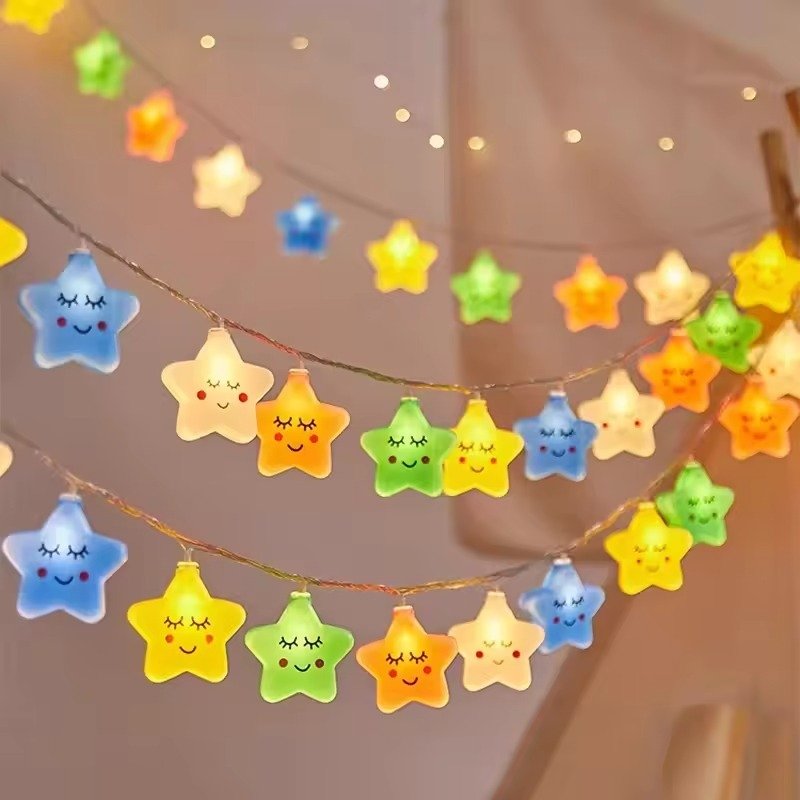 1.3 Meter Cute Smiling Star LED String Lights - Image 2