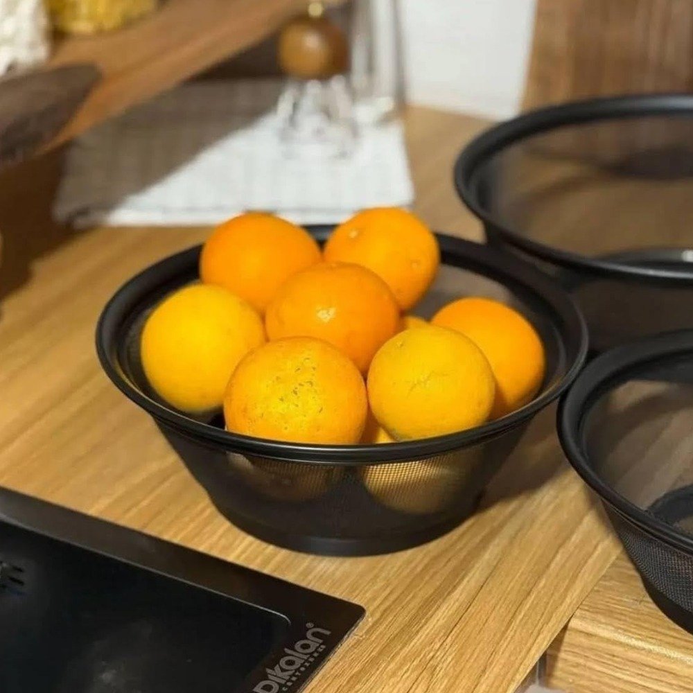 Stainless Steel Fine Mesh Kitchen Food Colander Strainer - Image 2