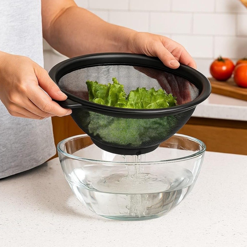 Stainless Steel Fine Mesh Kitchen Food Colander Strainer - Image 3