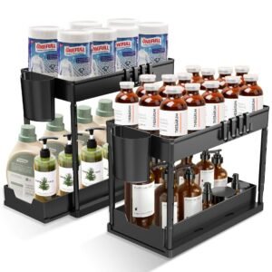 Premium 2-Tier Multi-Functional Under Sink Organizer and Storage Caddy