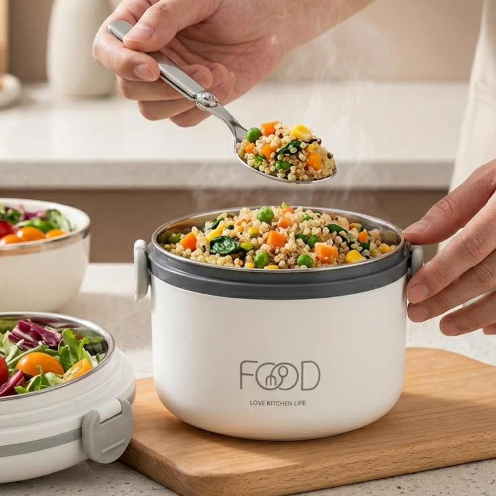 2 Layer Warm Lunch Box With Bag - Image 2