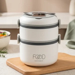 2 Layer Warm Lunch Box With Bag
