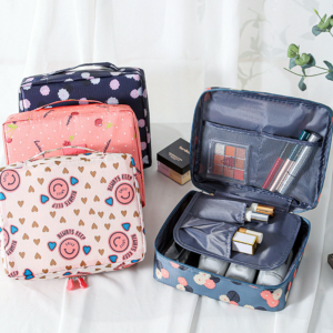 Large Capacity Floral Travel Makeup Organizer Bag