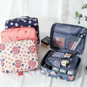 Large Capacity Floral Travel Makeup Organizer Bag
