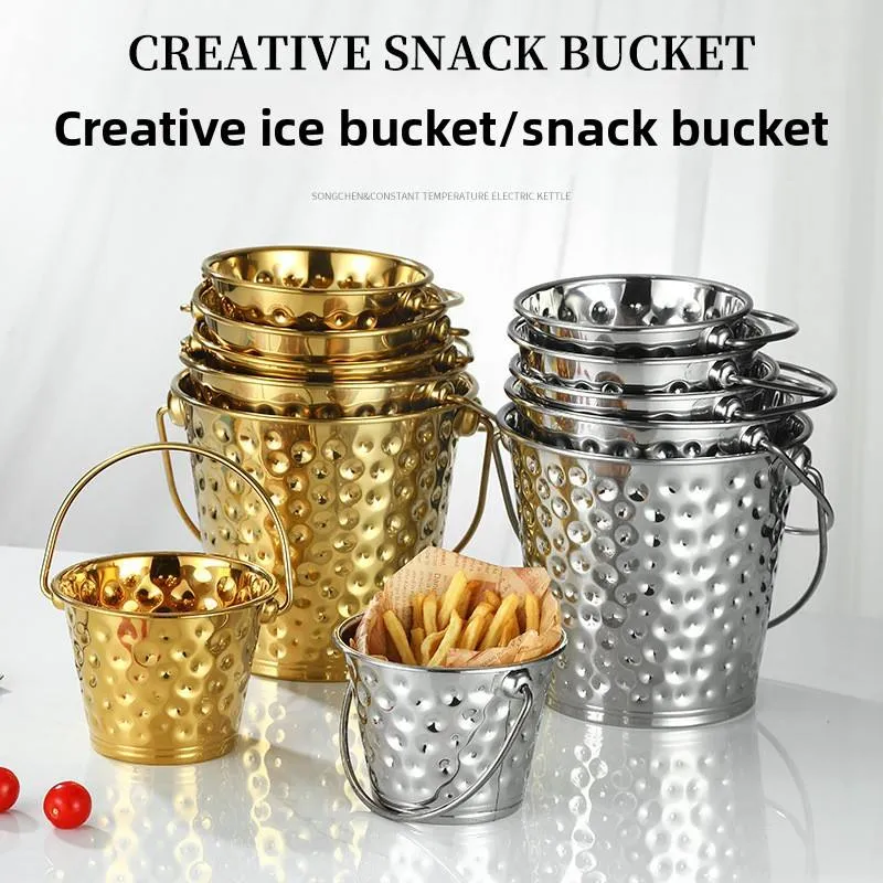 Premium Hammered Stainless Steel Ice and Snack Bucket - Image 2