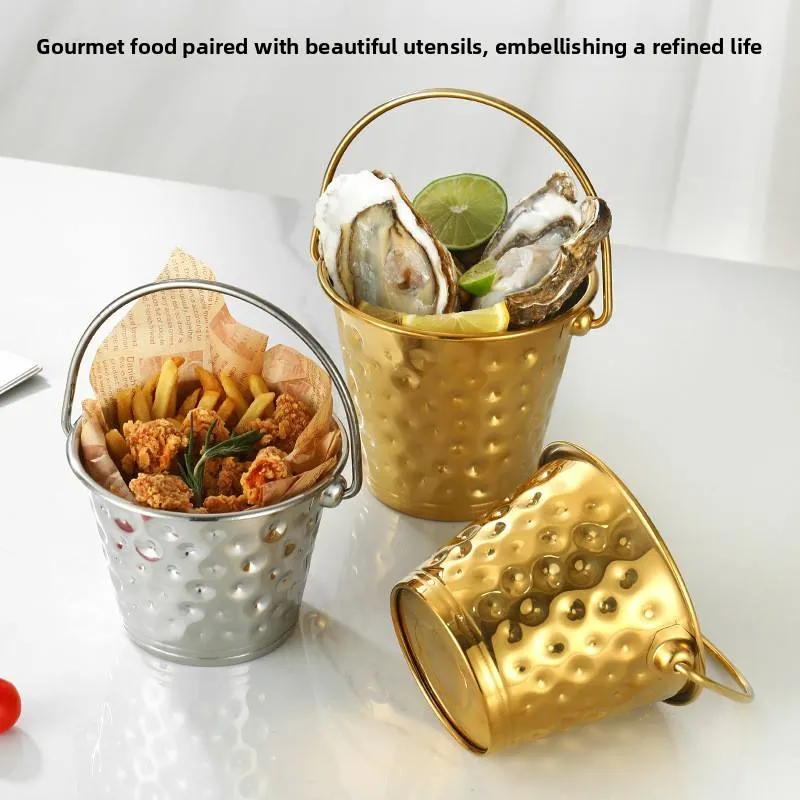 Premium Hammered Stainless Steel Ice and Snack Bucket - Image 3