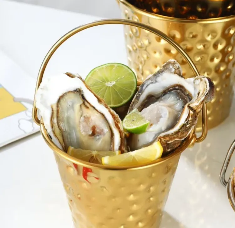 Premium Hammered Stainless Steel Ice and Snack Bucket - Image 4